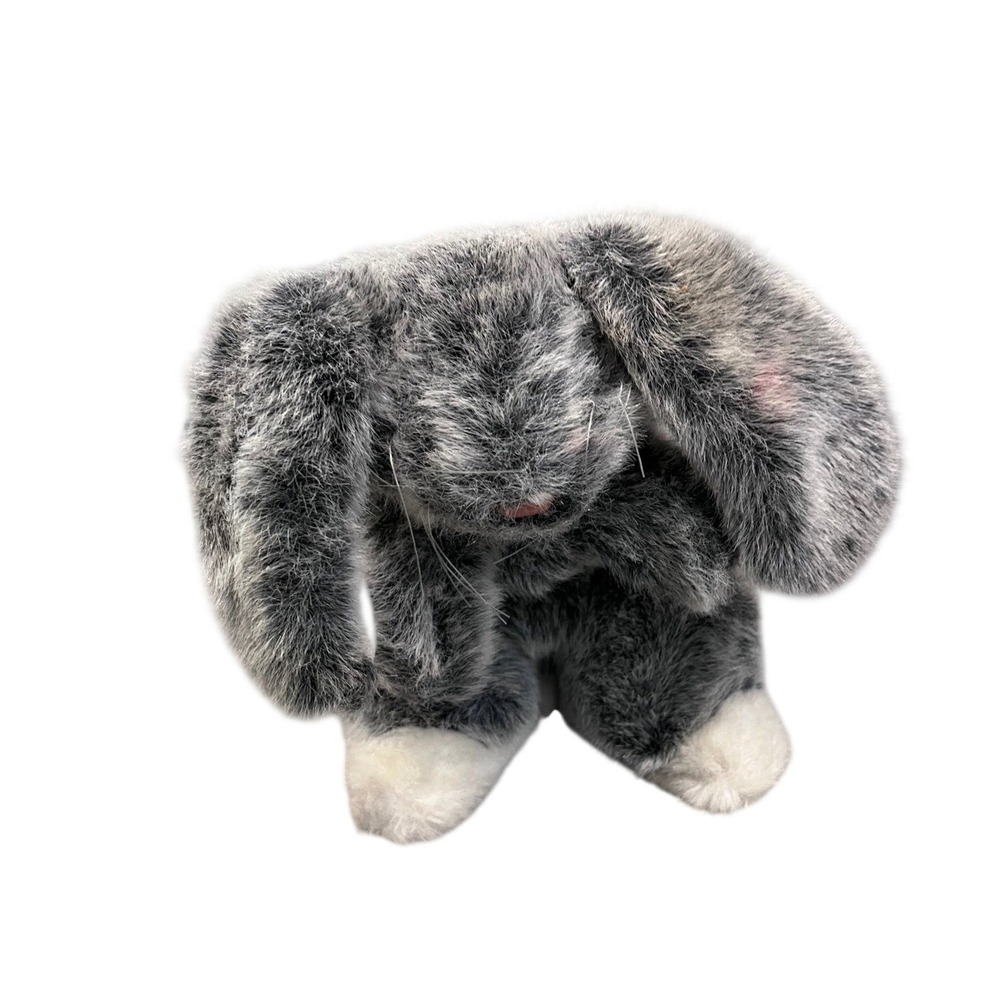 Folkmanis Folktails Grey Lop Eared Bunny Rabbit Hand Puppet Plush Stained